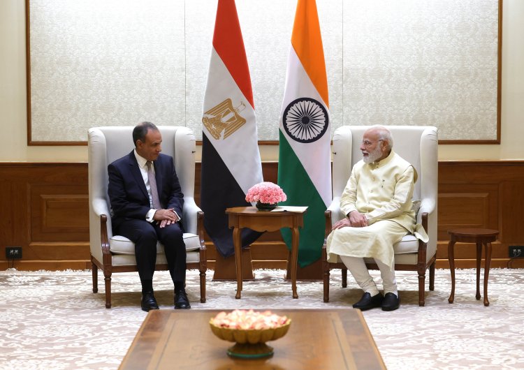 दिल्ली: मिस्र के विदेश मंत्री ने प्रधानमंत्री नरेन्‍द्र मोदी से की मुलाकात